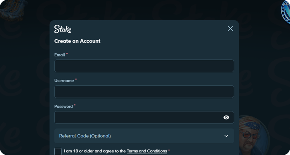 Create account form